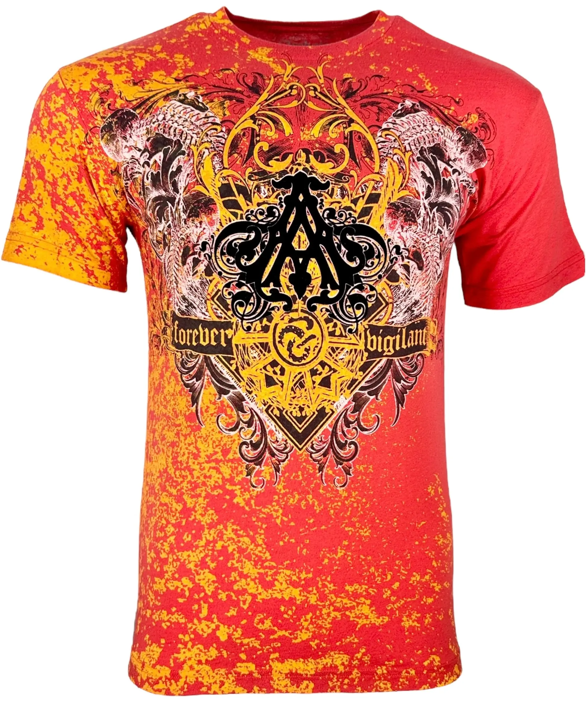 ARCHAIC Pestilence Men's Graphic Tshirt - Shortsleeve Casual Style Tee, AM686 Menswear Top with Front & Back Design, Cotton, Tops, Crew Neck