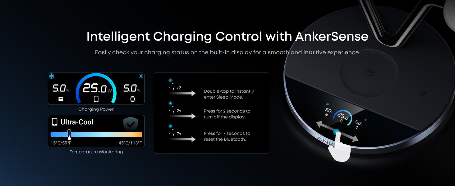 Anker Prime MagSafe Charger Compatible, 3-in-1 Charging Station, Qi2 25W Wireless Charger Dock Stand, Smart Display with TEC Active Cooling & Anker 45W Fast Charging USBC Charger with LED Display, Fast Charging Block for iPhone 17/16/15 Series, MacBook so Anker Prime MagSafe Charger Compatible, 3-in-1 Charging Station, Qi2 25W Wireless Charger Dock Stand, Smart Display with TEC Active Cooling & Anker 45W Fast Charging USBC Charger with LED Display, Fast Charging Block for iPhone 17/16/15 Series, MacBook so