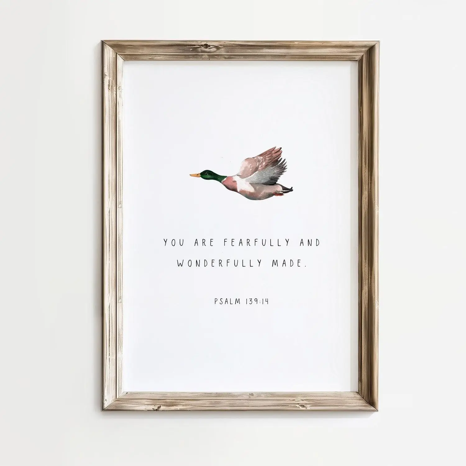 Duck wall art, Bible verse print, Hunting Nursery, Minimalist print, Christian decor, Duck nursery decor, Christian gifts,