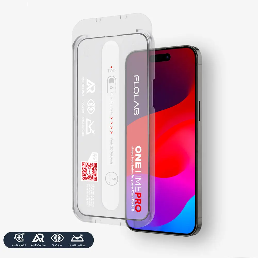 FLOLAB ONETIME PRO Matte Anti-Glare Infinity Edge Screen Protector – for iPhone 15 Series