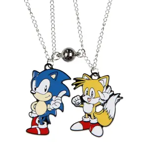 Sonic The Hedgehog Jewelry Necklace Set Sonic and Tails Best Friend Necklaces Set For Women Men