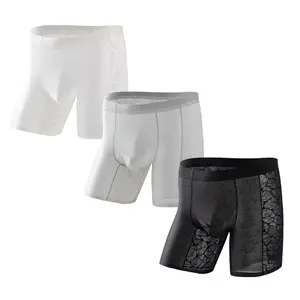 NEXFORMX Men's Extended Leg Lace Mesh Boxer Briefs Ultra Soft Summer Lightweight Breathable Underwear with Camellia Fragrance and No Ride Up Long Legs