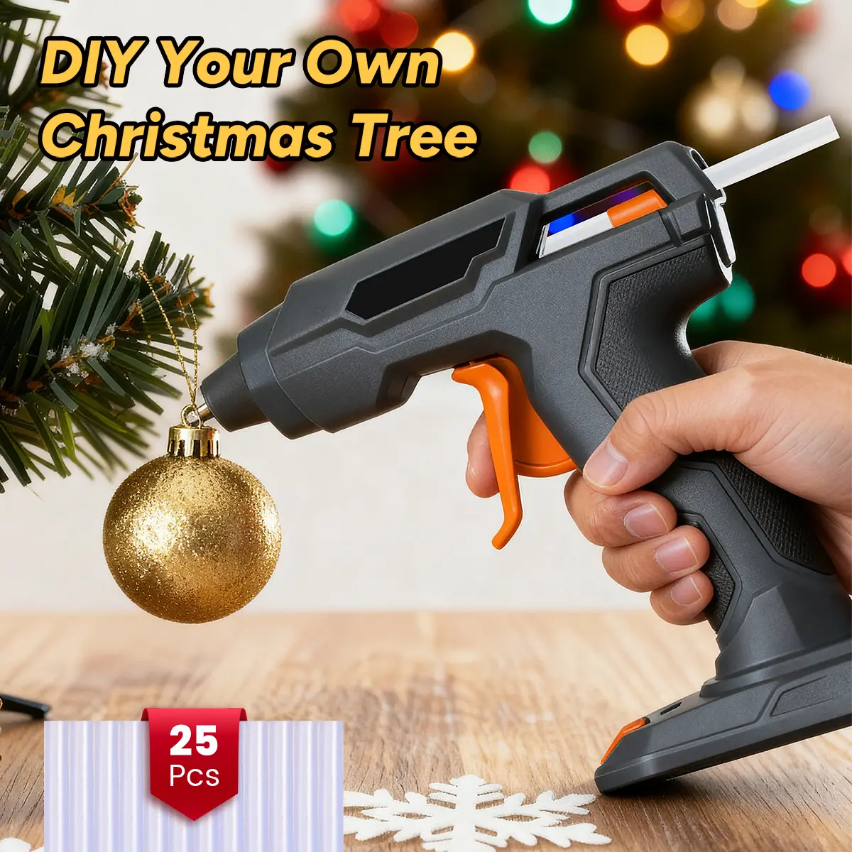 【DIY Essential】GoGonova Glue Gun, 20s Fast Preheating, Anti-Drip Cordless Glue Gun, 2Ah USB-C Rechargeable with 25 Mini Glue Sticks, Smart Auto Shut-Off, Portable for Crafts & Home DIY