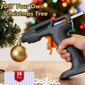 【DIY Must-Have】GoGonHva Cordless Glue Gun Set with 25 Mini Adhesive Sticks - USB Type-C Rechargeable, Anti-Dripping, Ergonomic Handle, 2Ah USB Type-C Power Cell Tool Home, Portable