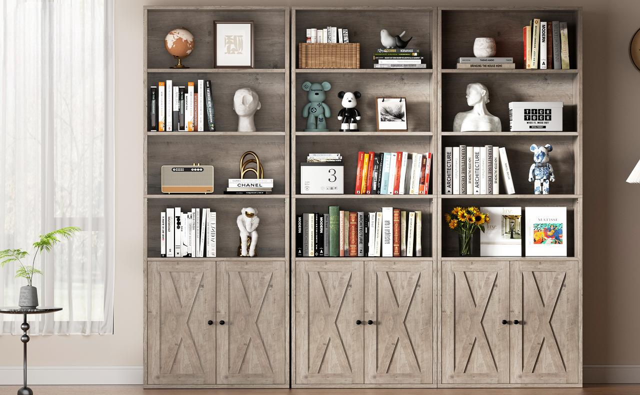 Walsunny 70 inch bookshelves / Bookcases, Floor Standing Display Storage Shelves, Tall Bookcase for Bedroom, Living Room, Office, Black/Brown/White