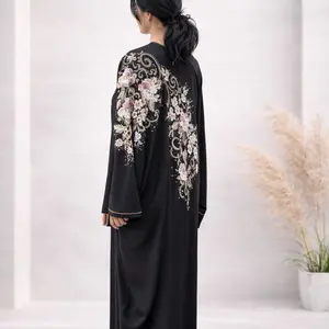 Butterfly Style Embroidery Design Dubai Abaya Maxi Formal Women's Clothing