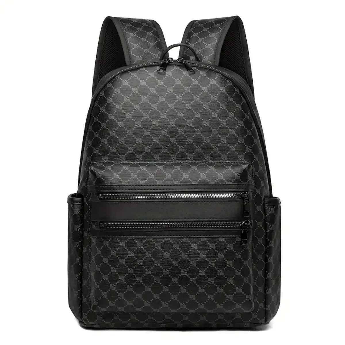 Fashionable Black Backpack, Large Capacity, with Adjustable Shoulder Straps, Multiple Compartments and Zippered Pockets, Suitable for School, Work, and Travel, Student Backpack
