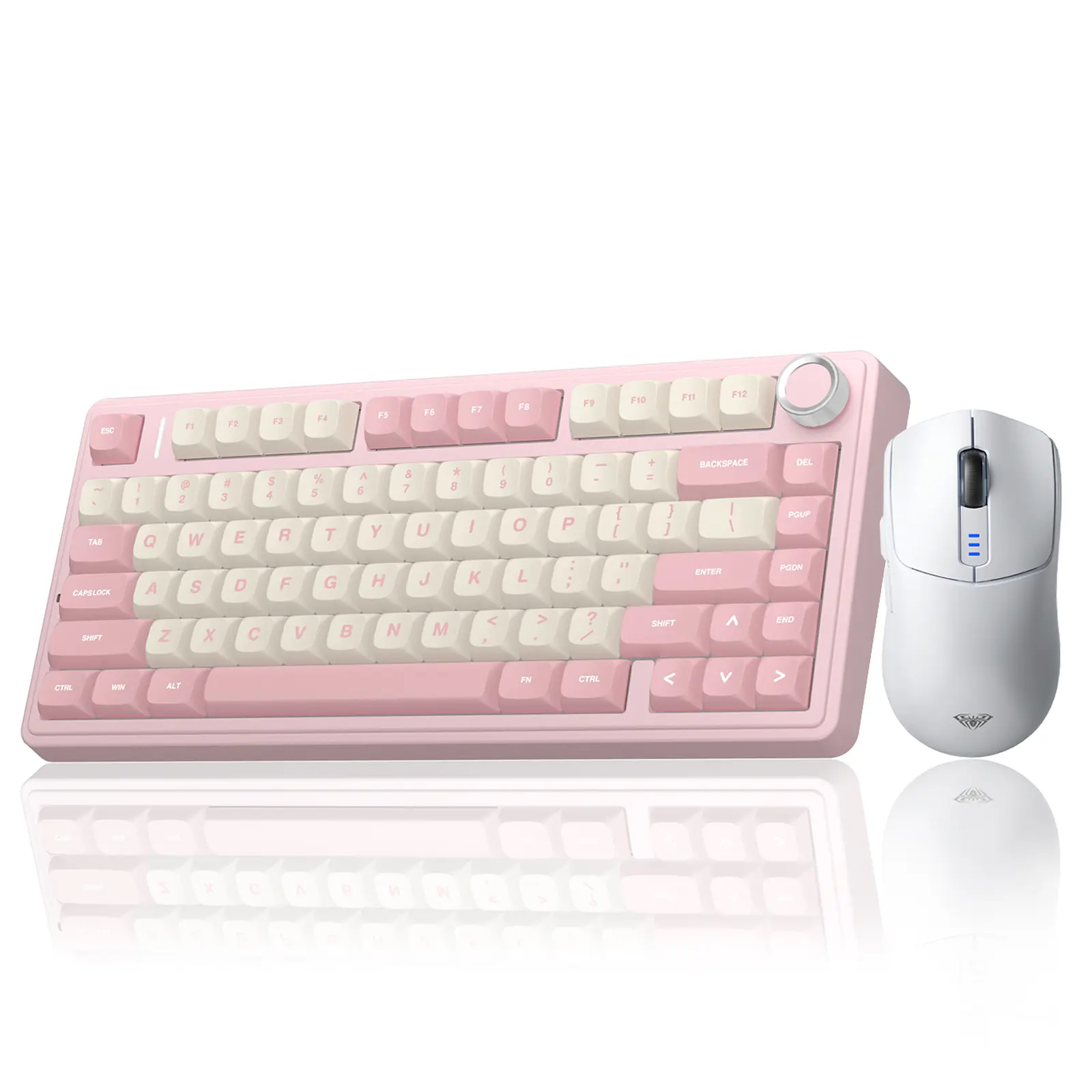 AULA F75Pro Creamy Wireless Keyboard Mouse Combo, Pink RGB Mechanical Gaming Keyboard with SC580 Gaming Mouse, Cute Desk Setup for PC Laptopr,summerwins,back to school,back to school shopping