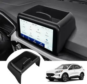 Canvcle Center Console Dash Organizer for 2020 2021 2022 2023 2024 2025 Ford Escape Accessories 8-inch Dashboard Insert Tray with Cellphone Holder Storage Box with Anti-Slip Mat(Not fit 13.2-Screen)