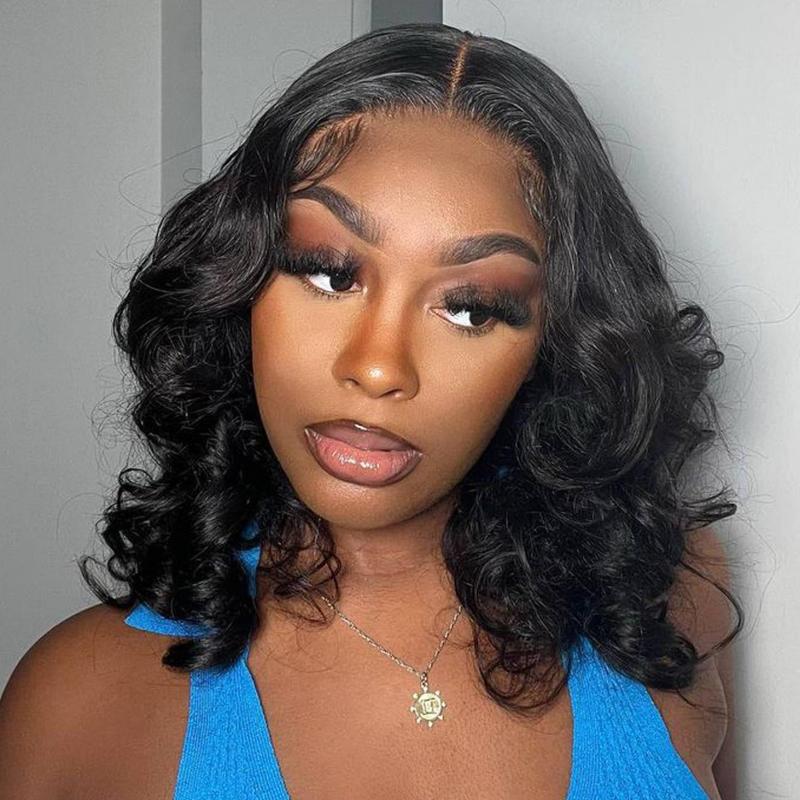 Wiggins Hair Body Wave Glueless Human Hair 7x4 Bob Wig Ready To Go Pre Cut Lace Closure Wig Pre Bleached 7x5 Bob Wig Pre Plucked