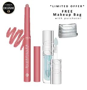 Blurfiller Blurring Lip Contour + Plump Ambition pH Hyaluron Lip Oil Duo, Pretty Girl Bundle, L'Oreal Paris
