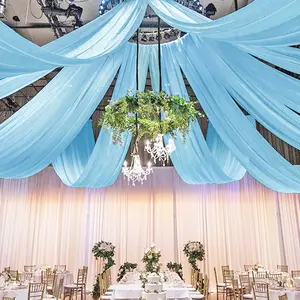 32 ft x 57" Chiffon Event Ceiling Drapery Backdrop Panel - Baby Blue (1pc)