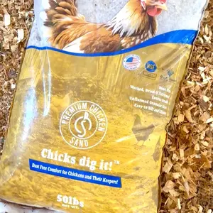 Premium Chicken Sand 50 Lb Bag - Odor Eliminating Bedding for Chicken Coops - Natural Absorbency & Odor Control - Soft Yet Sturdy - Reusable & Sustainable Choice