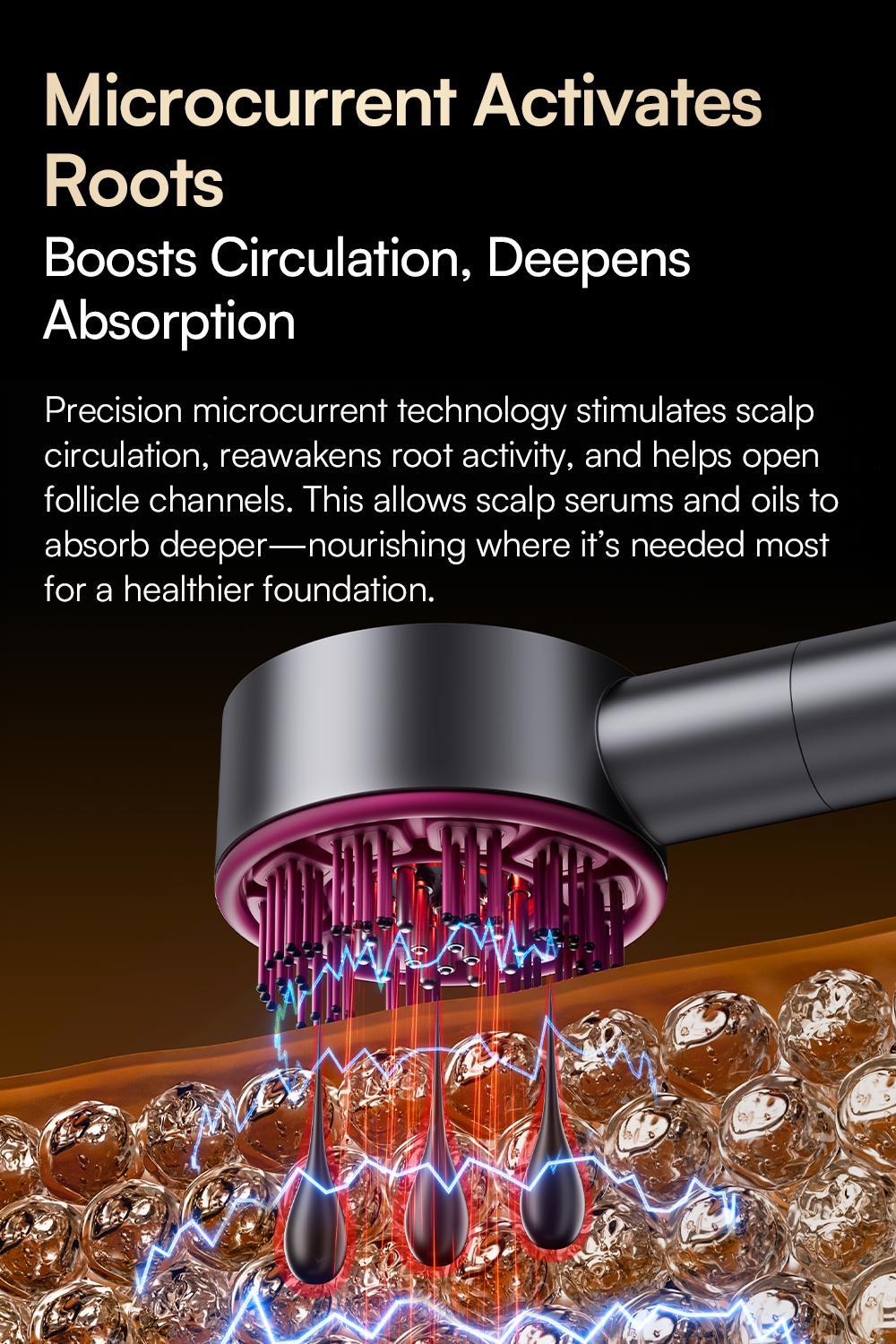 INIA VIBRA 4-in-1 Scalp Therapy Device, Red Light, Microcurrent, Massage, Serum Infusion, Scalp Massager Beauty Device, Waterproof & Wet/Dry Use, Perfect Holiday Gift