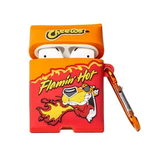 Flaming Hot Cheetos Wireless Case AirPod Gen 1 and 2 Holder With Carabiner