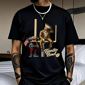 Men's & Women's Benito Bowl Shirt Puerto Rico Coqui Frog Tee, Comfortable Fitted T-Shirt Suitable for Football Fans, Casual Crew Neck Top, Christmas & New Year Gifts for Fans and Friends cotton short-sleeved soft menswear top vintage short sleeve tshirt