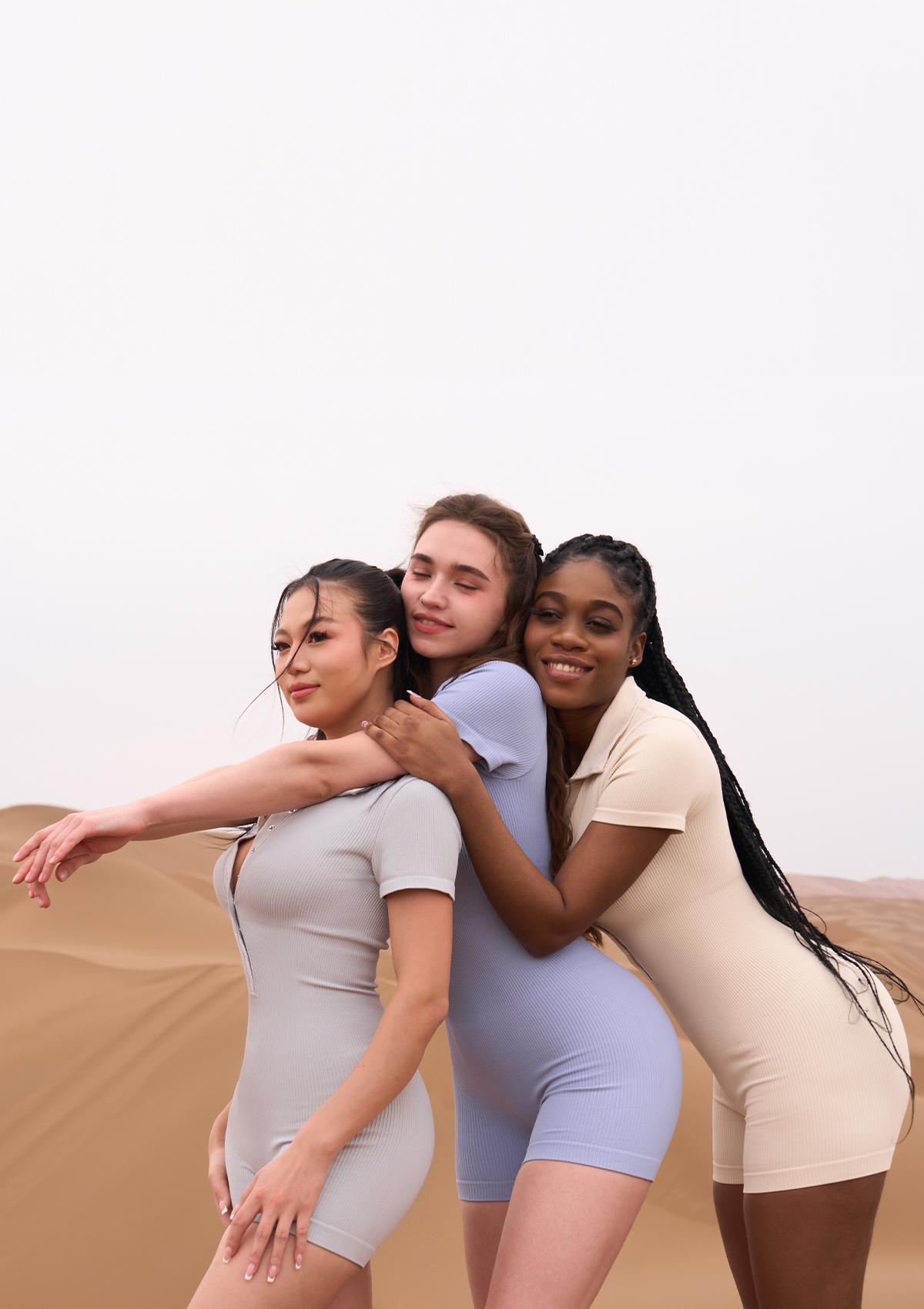 OQQ Women Yoga Rompers Ribbed V Neck Stretch Tummy Control Exercise Rompers Casual Comfort SpringStatements