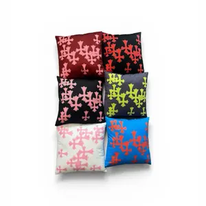 Tsunami Chrome Crosses Pillow with Vibrant Cross Patterns for Stylish Home Decor 15x15 Inches