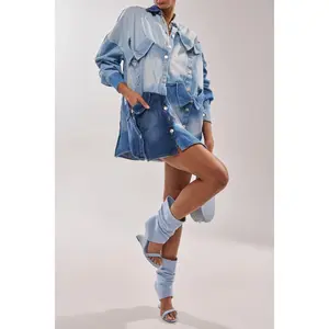 AZALEA WANG KYVELISA BLUE WEDGE OPEN TOE BOOTIE