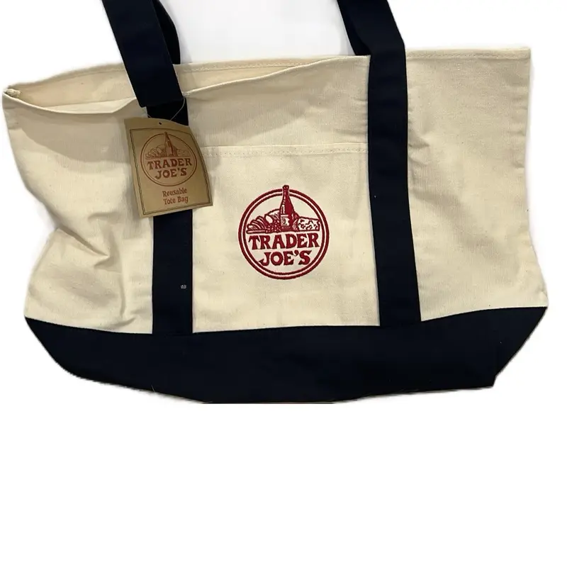 Trader’s Joe large reusable tote bag Navy Canvas Trader’s Joe large reusable tote bag Navy Canvas