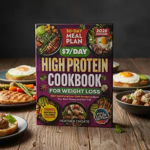 The $7/Day High Protein Cookbook | 124 Budget Friendly Recipes + 30 Day Meal Plan | Easy Healthy Cooking Guide