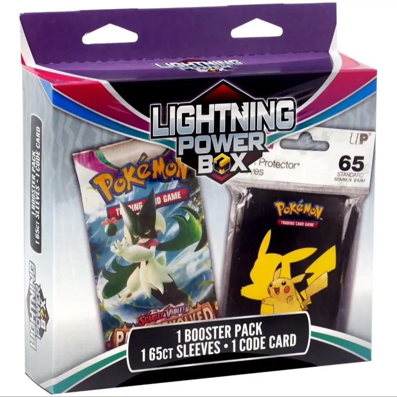Pokemon Lightning Power Trading Card Game Accessory Kit - Non-Sports Collectibles Accessory with 1 Booster Pack, 65 Sleeves, 1 Code Card