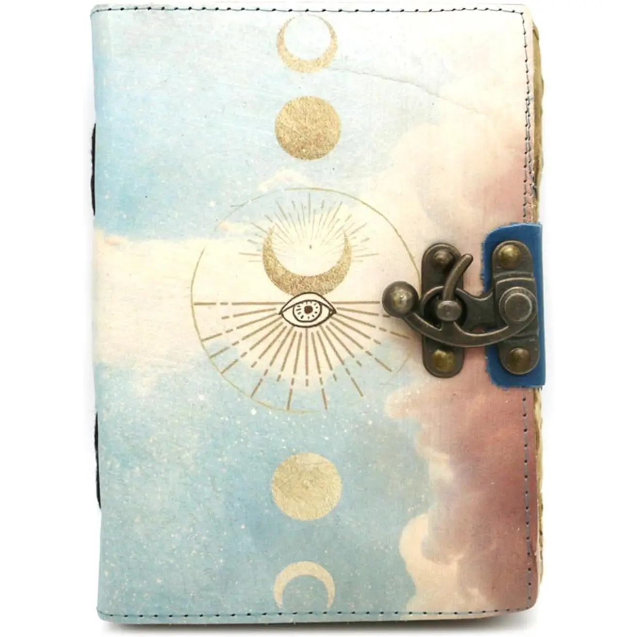 (5 x 7) Handcrafted Leather Journal by Soul Sticks– 200 Blank Pages, Vintage Deckle-Edge Paper, Hand-Stitched Binding – Ideal Notebook for Writing, Sketching, or Travel
