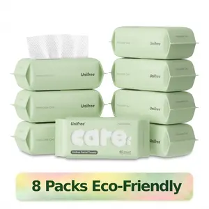 [N] Unifree Disposable Face Towels, Soft, Absorbent, Single Use, Comfortable Skincare Dry Wipes, Biodegradable Towelette Boxes