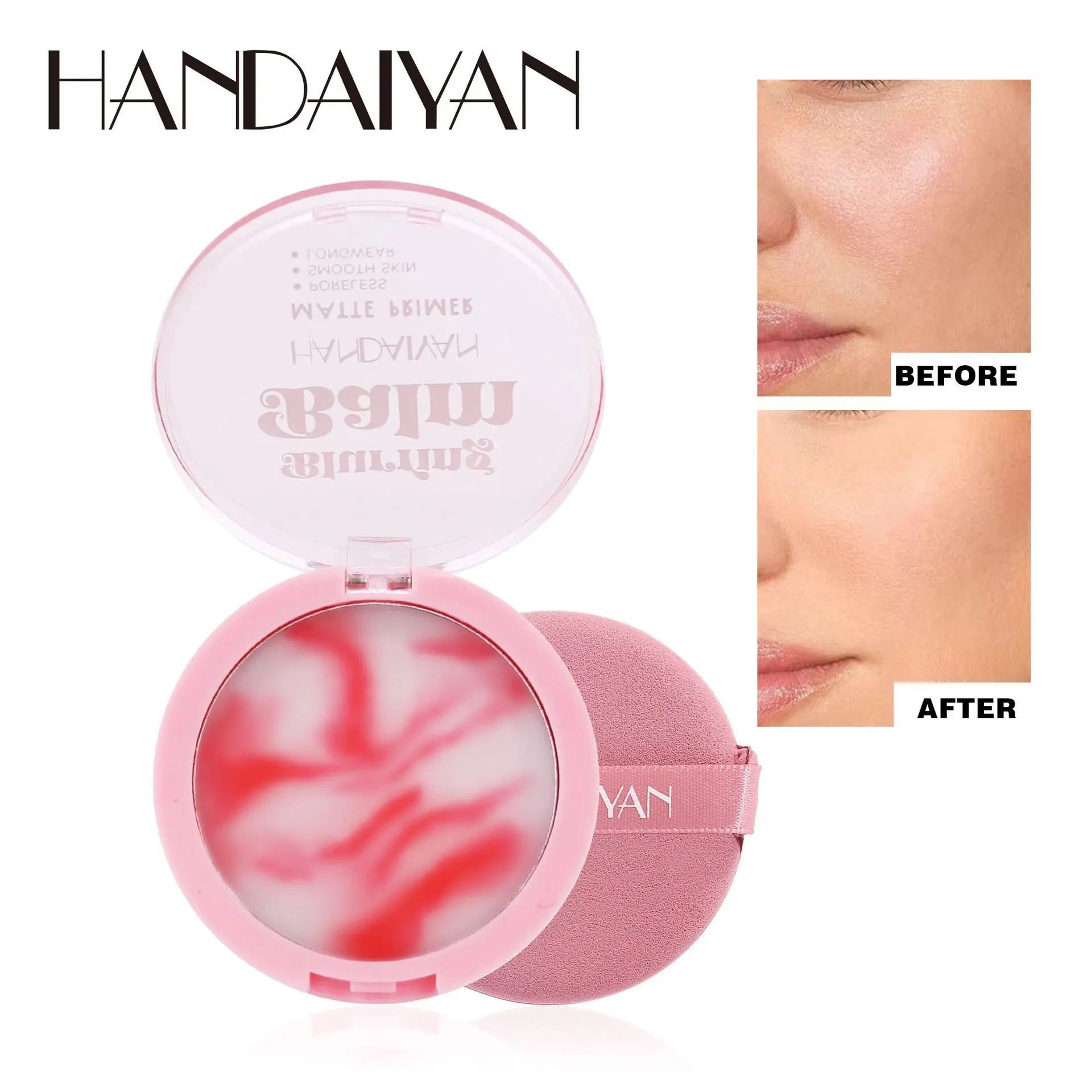 Dual-Color Mattifying Cream Foundation Compact, Long-Lasting Pore-Blurring Silicon-Based Universal Tone Cosmetic, Youth-Enhancing for Normal to Any Skin Types, Pressed Makeup Powder, Beauty Powder, 4.5G, Apply Evenly, 0.16Oz, Smooth, Gentle