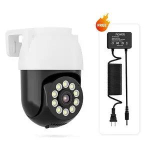 ICSEE APP 2K Security Cameras Outdoor,2.4G WiFi Security Camera,360° PTZ,Auto Tracking,Spotlight & Siren,2-Way Audio,Color Night Vision