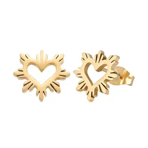 Petite Filipino Heart Sun Earrings – Minimalist Pinay Heritage Studs