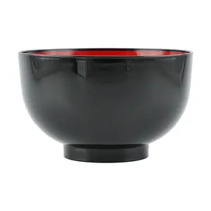Japanese Ramen Bowl Miso Soup Bowl - 6.25" Black Ceramic Noodle Bowl for Udon, Soba, Pho, Japanese Cuisine