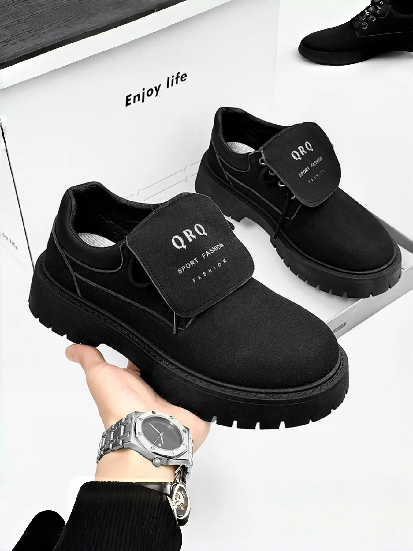 Men's Chunky Platform Boots | Retro Classic Ankle Work Boots | Breathable Casual Walking Shoes | Breathable Durable Boots | Breathable Worker Footwear