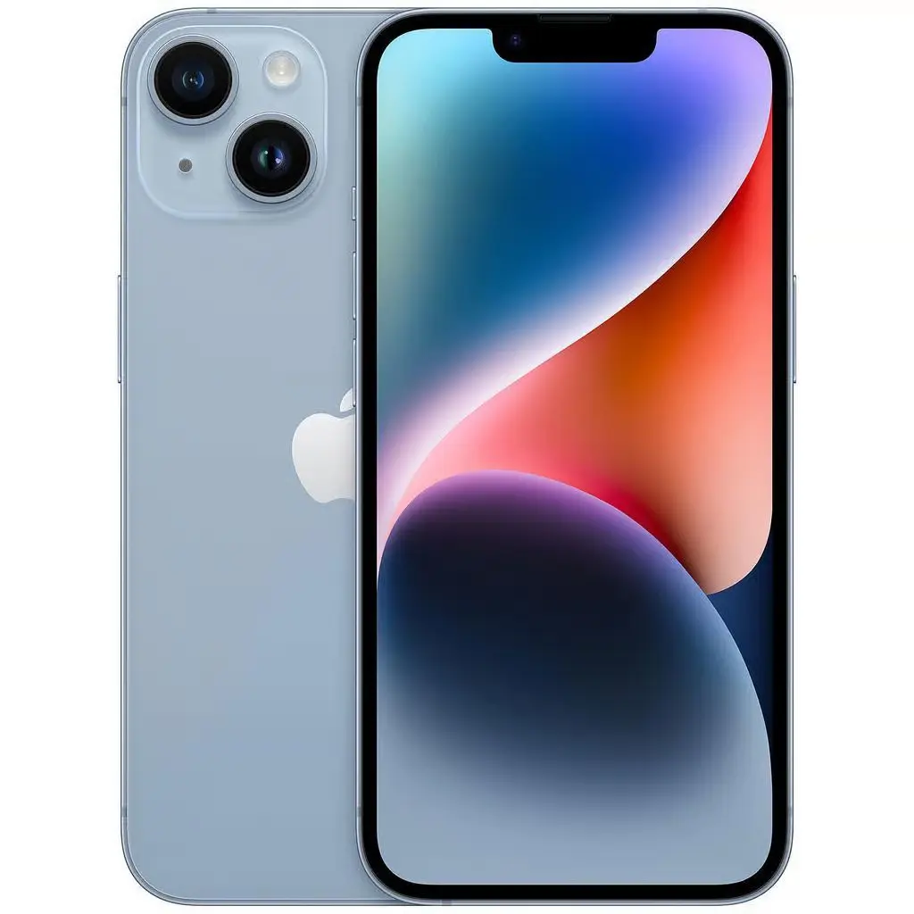 Refurbished Unlocked iPhone 14 128GB 6.1in Smartphone - Blue, Excellent Condition, Touchscreen Smartphone, Built-In Camera, Lithium Ion Battery, Charger Included, Compatible with Most Carriers