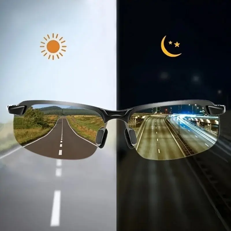 Unisex Polarized Fashion Eyeglasses - Eyeglasses for Women, Day-Night Vision, Scratch-Resistant Lenses, UV Protection, Practical Outdoor Daily Eyewear (Party Bag Gift for Home & Festive Supplies)