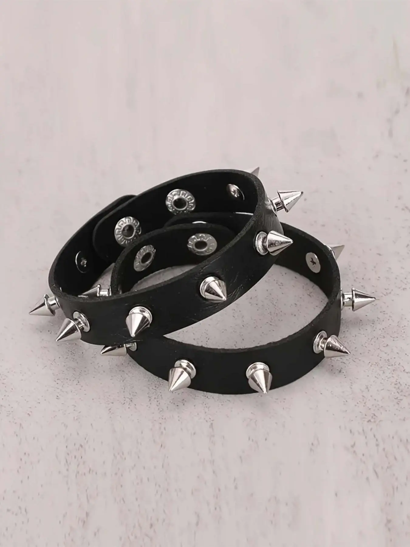 Punk Style Spike Design PU Leather Bracelet, Gothic Jewelry, Hand Jewelry for Party, Daily Clothing Decor, All-match & Exquisite Jewelry for Birthday Gift, Decor Bracelets, Bracelets Stack, Bracelets Set