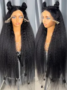 Bling Hair Invisi Draw-strings Kinky Straight 360 Glueless Wig PreCut Lace InvisiFit Strap Wear Go Wig Hidden Strap 360 Full Lace Front Wig