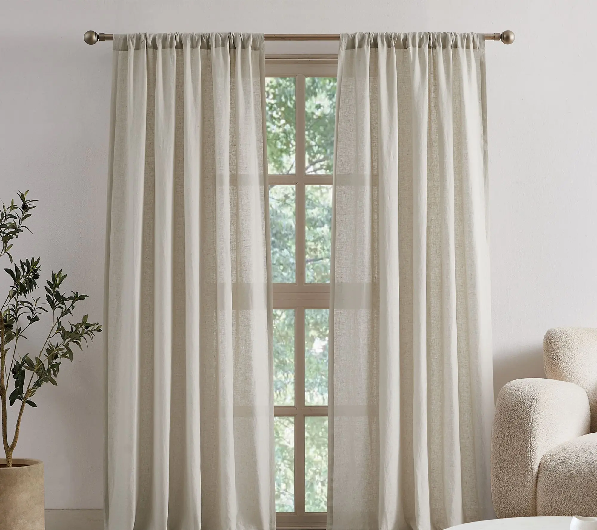 Brooklyn Loom Flax Linen 50x96 Window Curtain Brooklyn Loom Flax Linen 50x96 Window Curtain