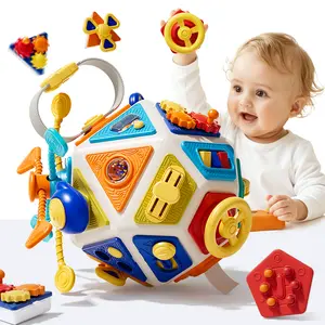 Montessori Busy Cube Sensory Toy for Toddlers, Sensory Activity Board, Travel-Friendly Educational Toy for Ages 1-3, Perfect Christmas & Birthday Gift