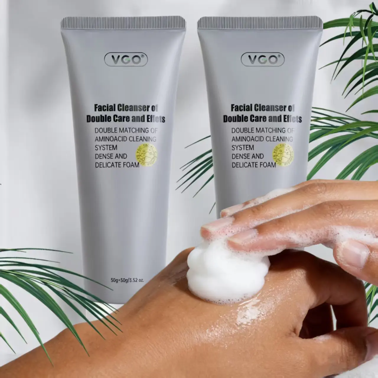 VGO Double Care Gentle Facial Cleanser - 100g | Hydrating Face Wash with Moisturizing Cream Complex | Deep Cleansing for All Skin Types