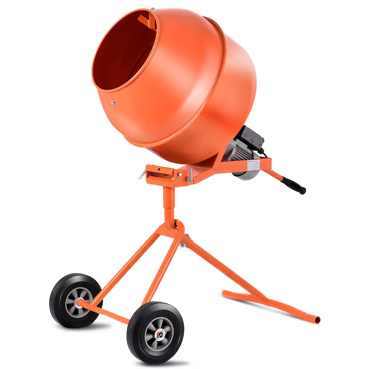 Stark USA Steel Portable 5.0 Cu Ft Electric Cement Mixer - 1/2 hp 110v Heavy Duty Motor, 25" Drum Diameter, Integrated Wheels for Mobility, Adjustable Tilt Angle, Safety Lock, Pedal Control, for Mortar Mixing, Stucco