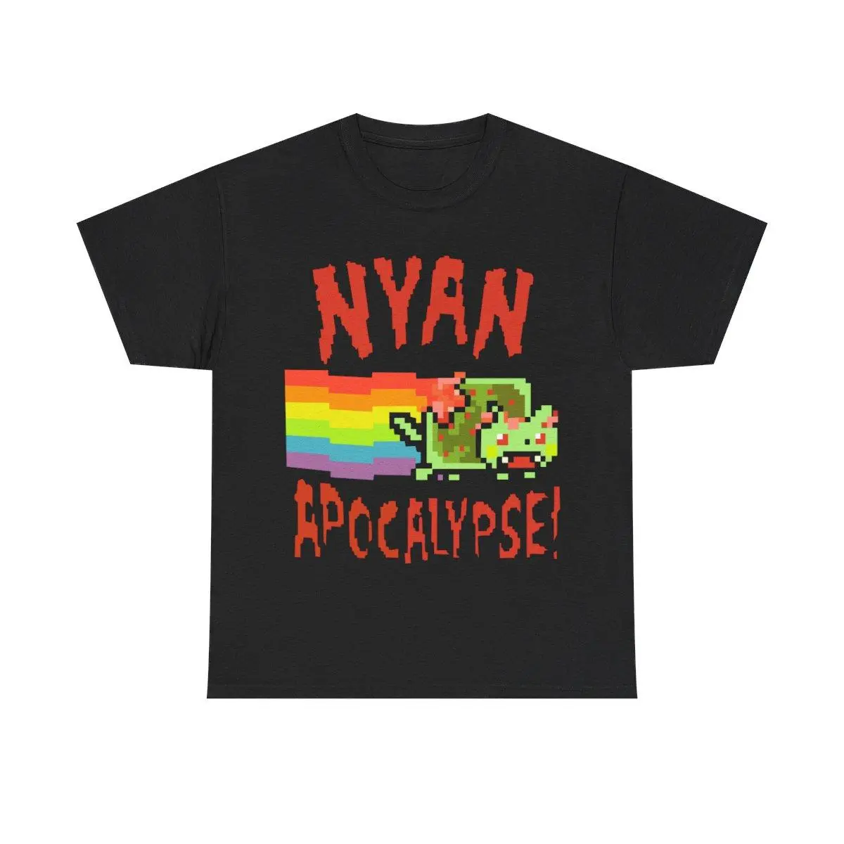Nyan Cat Apocalypse T-Shirt,Unisex Crewneck T-shirt for Men And Women-1