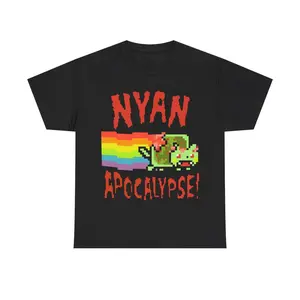 Nyan Cat Apocalypse T-Shirt,Unisex Crewneck T-shirt for Men And Women-1