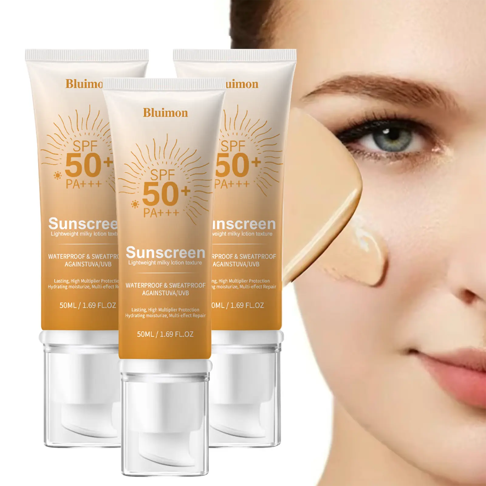 Tinted Facial Moisturizer with SPF 50, Hydrating Anti-Aging Sun Protection, Water-Resistant Daily Face Lotion for Women & Men, 3 Pack, Sunblock For Face, Lotion With Spf, Moisturizing, Tinted Sunscreen, Facial Sun Cream