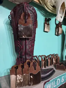 Leather Boot Wallet With Snap Strap