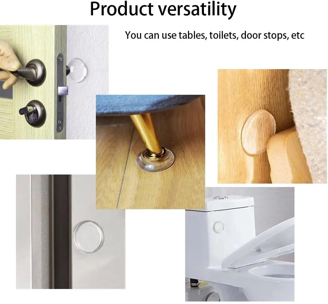 Door Stoppers for Wall Transparent (8pcs, Medium Size 2
