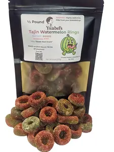 Tajin Watermelon Rings Candy – Sweet & Spicy Gummy Rings – 1/2 LB or 1 LB