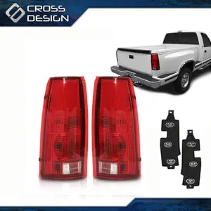 CROSSDESIGN Fit For 88-98 Chevy K1500 Silverado LH & RH w/ Bulb Set of 2 Tail Light