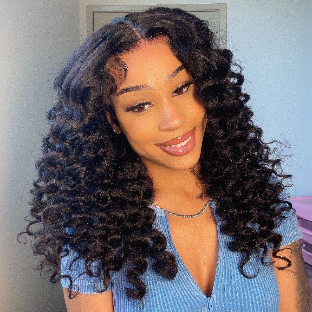 [200% Density] Menglle 13x4 Yaki Loose Wave/Yaki Straight/Yaki Burmese Curly/Loose Deep Wave Lace Front Wigs Human Hair Pre Cut Wigs Glueless Yaki Bounce Wand Curly Wig Natural Hairline Beginner Friendly#Summervibes#TikTokShopStockUp