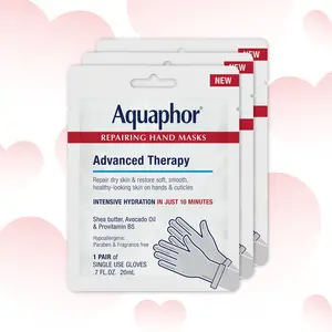 Aquaphor Repairing Hand Masks – Intensive Moisture Gloves with Avocado Oil & Shea Butter (3 Pairs)